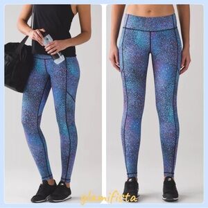 RARE "Mermaid" Lululemon Speed Tight V Legging Sz 4 Strive Multi Blue